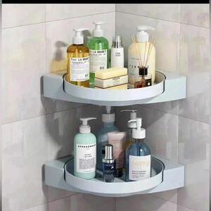 LAMU Corner Shower Caddy 2 Pack Lazy Susan Shower Organizer 360° Rotating NEW!!